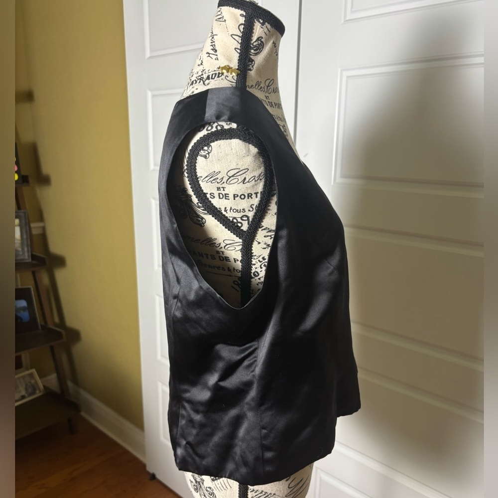 Vintage! Burberry Black silk vest blouse Size 12 - Picture 3 of 5